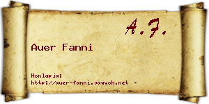Auer Fanni névjegykártya