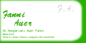 fanni auer business card